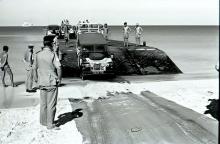  S'Sgt Gibbson Looks On. Sharja beach landing drill 1968. 10 (gulf) Sqn